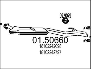  0150660 MTS Средний глушитель выхлопных газов