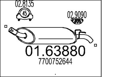  0163880 MTS Глушитель выхлопных газов конечный