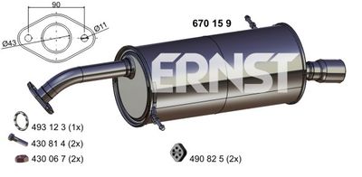  670159 ERNST Глушитель выхлопных газов конечный