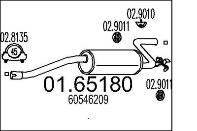 0165180 MTS Глушитель выхлопных газов конечный