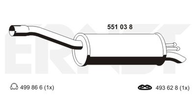  551038 ERNST Глушитель выхлопных газов конечный