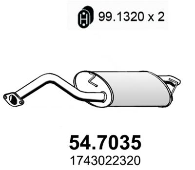  547035 ASSO Глушитель выхлопных газов конечный