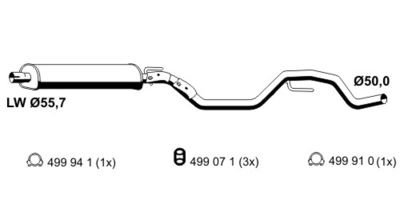  043274 ERNST Средний глушитель выхлопных газов