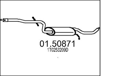  0150871 MTS Средний глушитель выхлопных газов