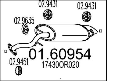  0160954 MTS Глушитель выхлопных газов конечный
