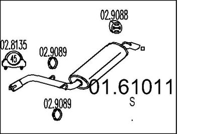 0161011 MTS Глушитель выхлопных газов конечный