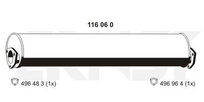  116060 ERNST Глушитель выхлопных газов конечный