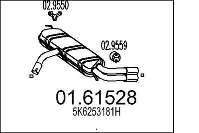  0161528 MTS Глушитель выхлопных газов конечный
