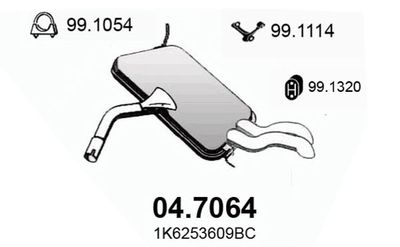  047064 ASSO Глушитель выхлопных газов конечный