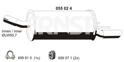  055024 ERNST Глушитель выхлопных газов конечный