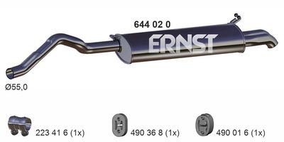  644020 ERNST Глушитель выхлопных газов конечный