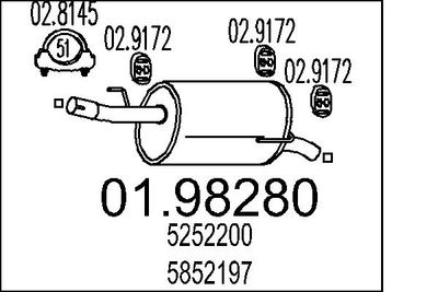  0198280 MTS Глушитель выхлопных газов конечный