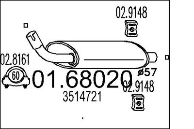  0168020 MTS Глушитель выхлопных газов конечный