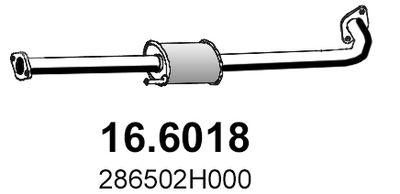  166018 ASSO Средний глушитель выхлопных газов