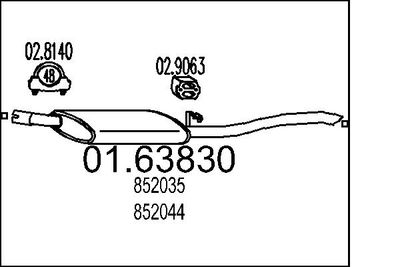  0163830 MTS Глушитель выхлопных газов конечный