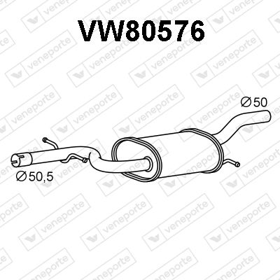  VW80576 VENEPORTE Средний глушитель выхлопных газов