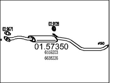  0157350 MTS Средний глушитель выхлопных газов