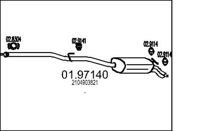  0197140 MTS Глушитель выхлопных газов конечный