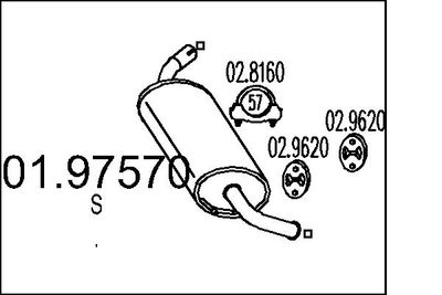  0197570 MTS Глушитель выхлопных газов конечный
