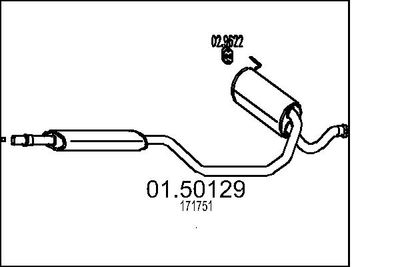  0150129 MTS Средний глушитель выхлопных газов