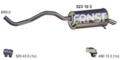  523103 ERNST Глушитель выхлопных газов конечный