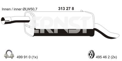  313278 ERNST Глушитель выхлопных газов конечный