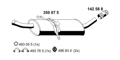  350075 ERNST Средний глушитель выхлопных газов