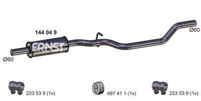  144049 ERNST Средний глушитель выхлопных газов