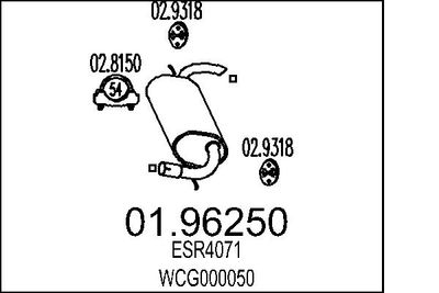  0196250 MTS Глушитель выхлопных газов конечный