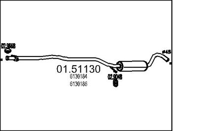  0151130 MTS Средний глушитель выхлопных газов