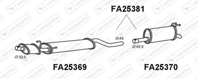  FA25381 VENEPORTE Глушитель выхлопных газов конечный