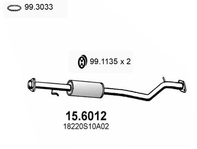  156012 ASSO Средний глушитель выхлопных газов