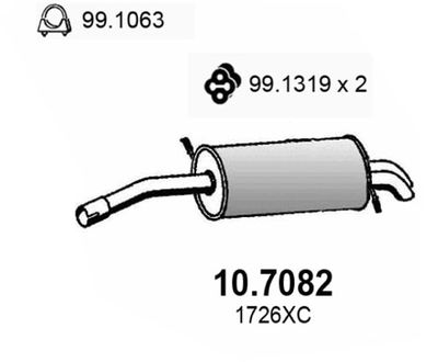  107082 ASSO Глушитель выхлопных газов конечный