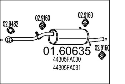  0160635 MTS Глушитель выхлопных газов конечный