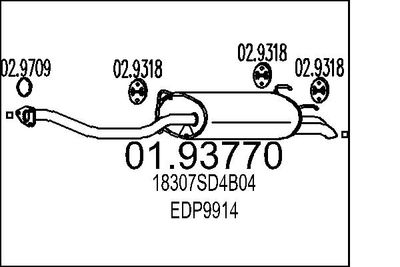  0193770 MTS Глушитель выхлопных газов конечный