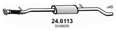  246113 ASSO Средний глушитель выхлопных газов