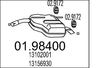  0198400 MTS Глушитель выхлопных газов конечный