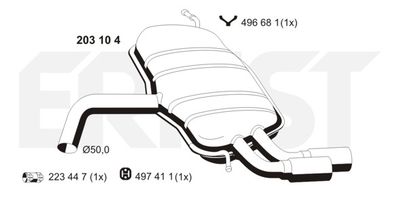  203104 ERNST Глушитель выхлопных газов конечный