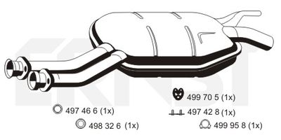  353182 ERNST Средний глушитель выхлопных газов