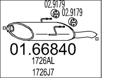  0166840 MTS Глушитель выхлопных газов конечный