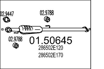  0150645 MTS Средний глушитель выхлопных газов