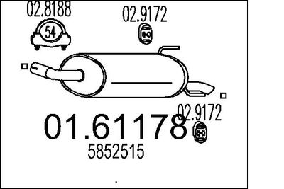  0161178 MTS Глушитель выхлопных газов конечный