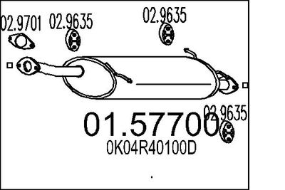  0157700 MTS Средний глушитель выхлопных газов