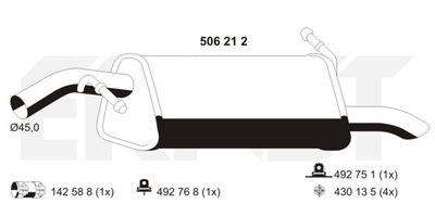  506212 ERNST Глушитель выхлопных газов конечный