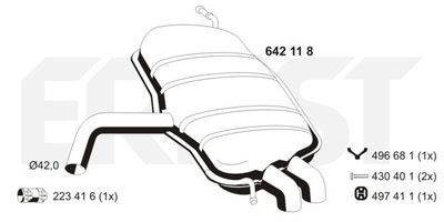  642118 ERNST Глушитель выхлопных газов конечный