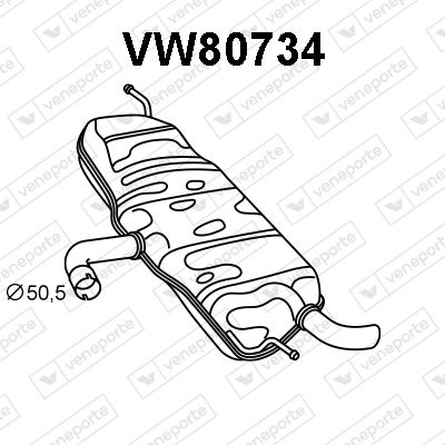  VW80734 VENEPORTE Глушитель выхлопных газов конечный