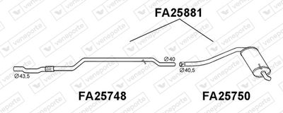  FA25881 VENEPORTE Глушитель выхлопных газов конечный