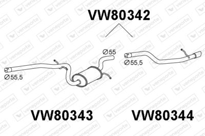  VW80342 VENEPORTE Глушитель выхлопных газов конечный