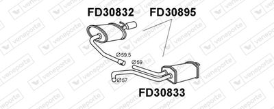  FD30895 VENEPORTE Глушитель выхлопных газов конечный