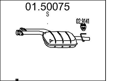  0150075 MTS Средний глушитель выхлопных газов